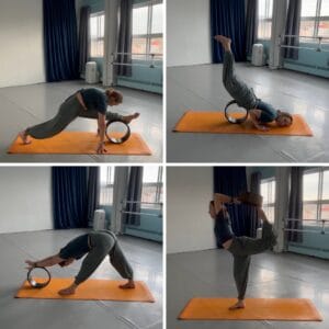 Упражнения с колесом для йоги